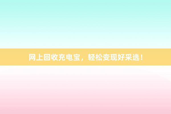 网上回收充电宝，轻松变现好采选！